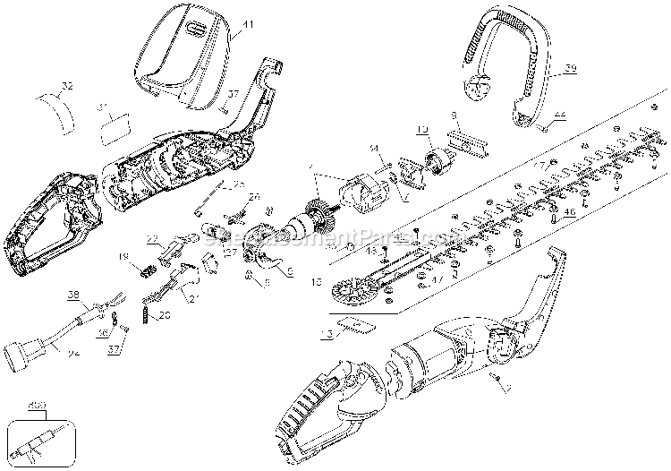 Black and Decker HH2400 (Type 3) 24in Hedge Hog Power Tool Page A Diagram